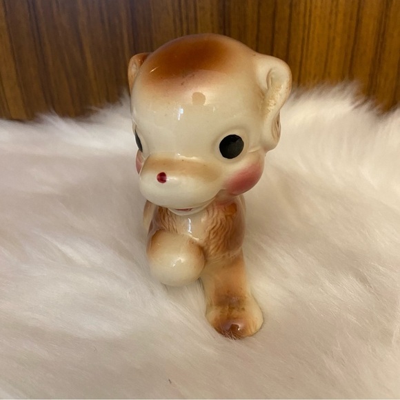 Vintage 1950’s Rempel Diamond pottery big eyes puppy dog  figurine - Picture 3 of 10